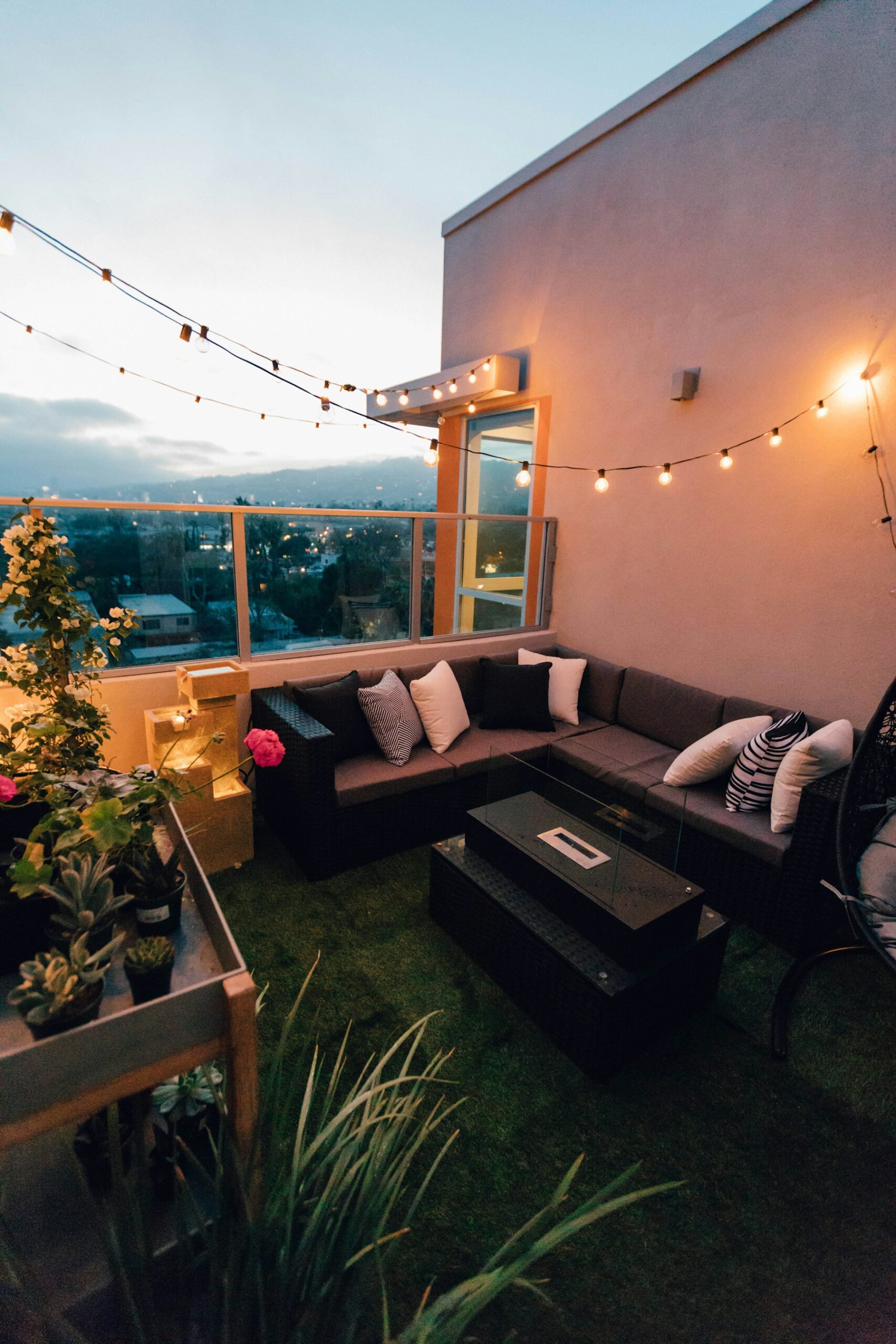 Well-kept terrace of a holiday apartment prepared for guests in Tenerife