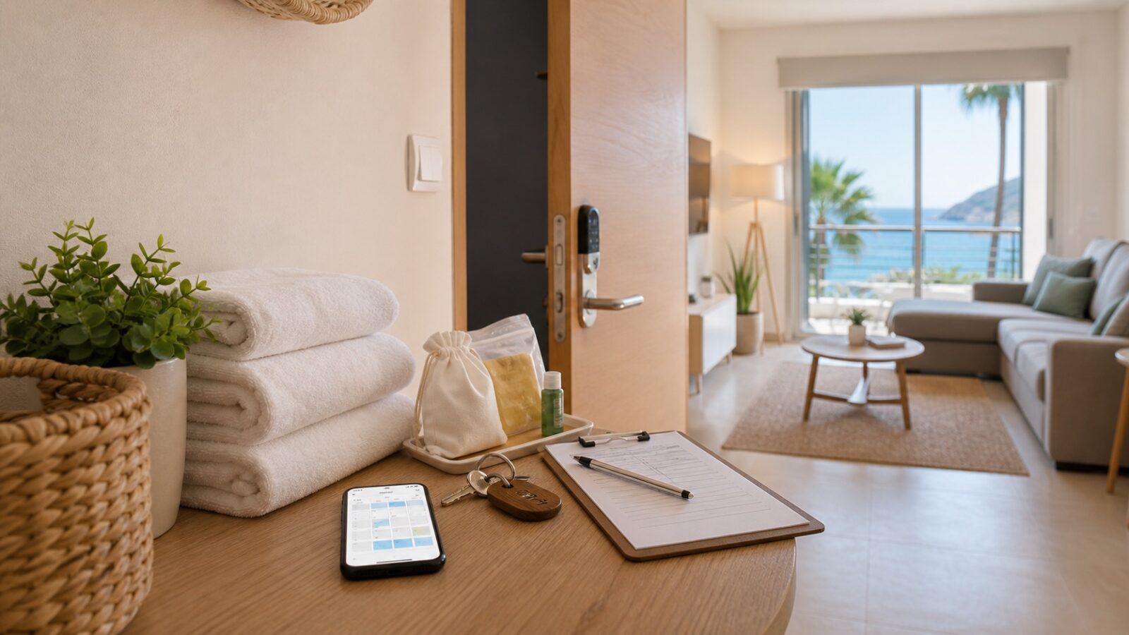 Preparation of check-in and cleaning for a holiday rental in Tenerife